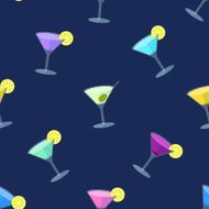 Seamless flat pattern with cocktail glasses N2