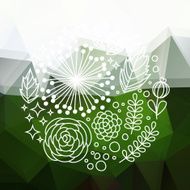 Green abstract floral background N3