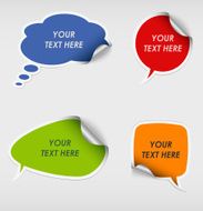 Colorful stickers dialog bubble template