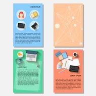 Business time theme Collection with everyday life electronic flat objects