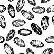 Almonds seamless vector background N2