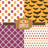 Set of Halloween seamless patterns in one palette N2