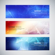 Vector banners set with polygonal abstract shapes circles lines N7