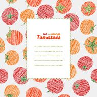 Text frame Endless vegetable texture repeating tomato background