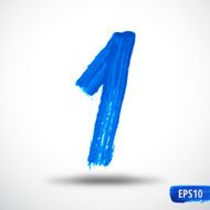 Watercolor One Number Grunge Background