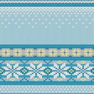 Vector seamless knitted pattern with snowflakes N4
