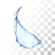 Blue water splash isolated on white N9