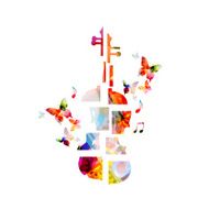 Colorful music background with violoncello