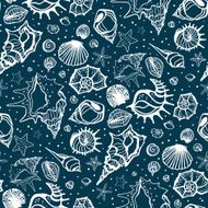 Seamless pattern of Sea shells N25