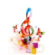 Colorful musical note background N3