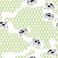 Seamless cartoon pattern with cows