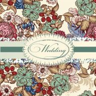 Fashion wedding invitation card with flowers N2