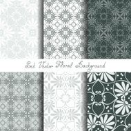 vector set seamless floral ornament N14