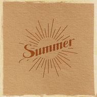 handwritten Summer retro label with light rays N2