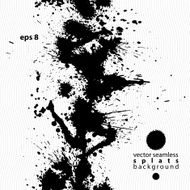 Black and white vector ink splash seamless pattern monochrome N14