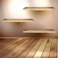 Empty wooden shelf background EPS 10 N2
