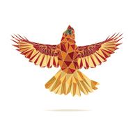 geometric cardinal flying abstract colour