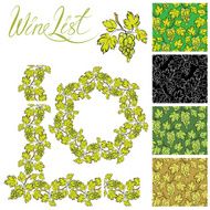 Set of grapes frames and repeated element for wine labels