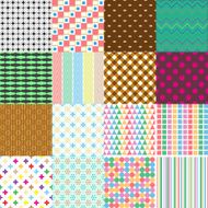 big set of abstract retro seamless simple patterns eps10