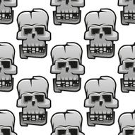 Eerie cracked skulls seamless pattern