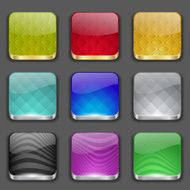 Set of Empty Textured Buttons