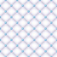 Seamless glam white silk quilted background with sapphire pins N2