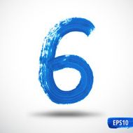 Watercolor Six Number Grunge Background