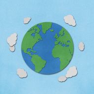 Planet earth recycled papercraft N2