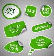 Green collection stickers sale discount template N2