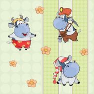 background with cows seamless pattern N4