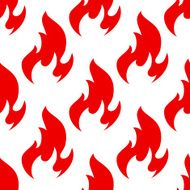 Red spurts of fire flames seamless pattern