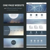 One Page Website Design Template and Different Headers N3