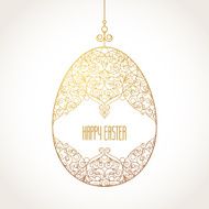 Golden ornamental egg for Easter design