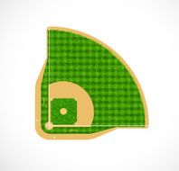 Baseball field with real grass textured Vector illustration