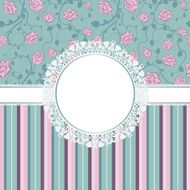 Invitation card with pink roses N2