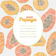 Text frame Endless papaya texture repeating fruit background
