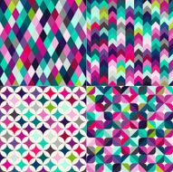 seamless multicolor geometric tiles pattern N3