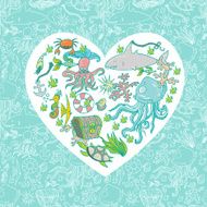 Sea life heart
