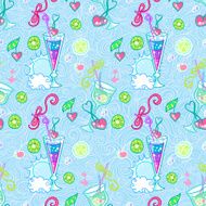 Summer cocktail pattern background N18