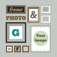 Colorful photo frames in flat style