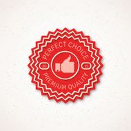 Best Choice Label Vector Illustration with Thumb Up Icon