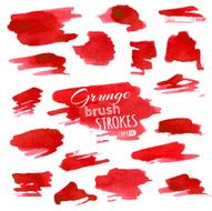 Vector set of various watercolor brush strokes