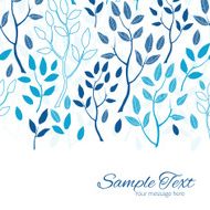 Vector blue forest horizontal border card template N2