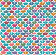 Fish Scales Seamless Pattern Colorful Cartoon