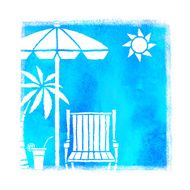 Watercolor summer beach print N10