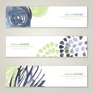 Set of abstract vector watercolor banners