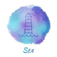 Marine Sea Mark Vector Watercolor Concept
