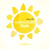 Watercolor Hand Drawn Vector Sun