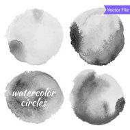 Watercolor Grey Vector Circles Set N2