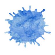 Watercolor blotch isolated on white background Blue